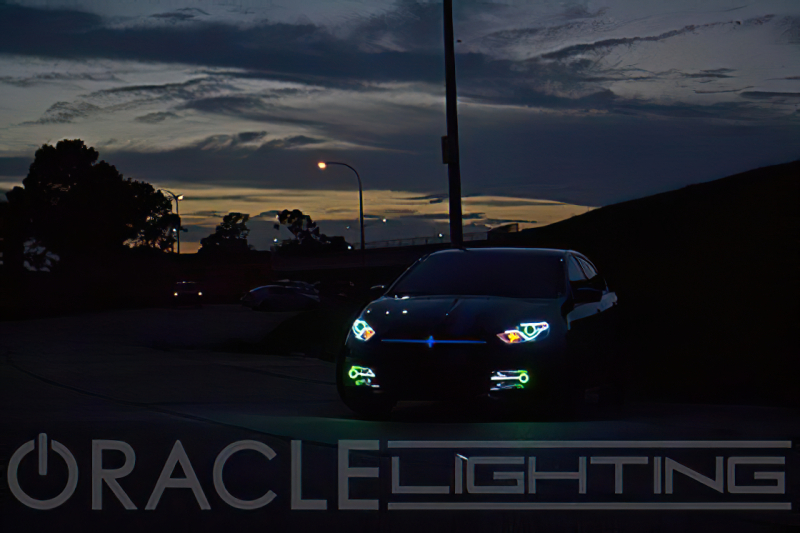 Dodge Dart Fog Light Halo Kit - ORACLE Lighting - Surface Mount LED Projector - Blue - `13-`16